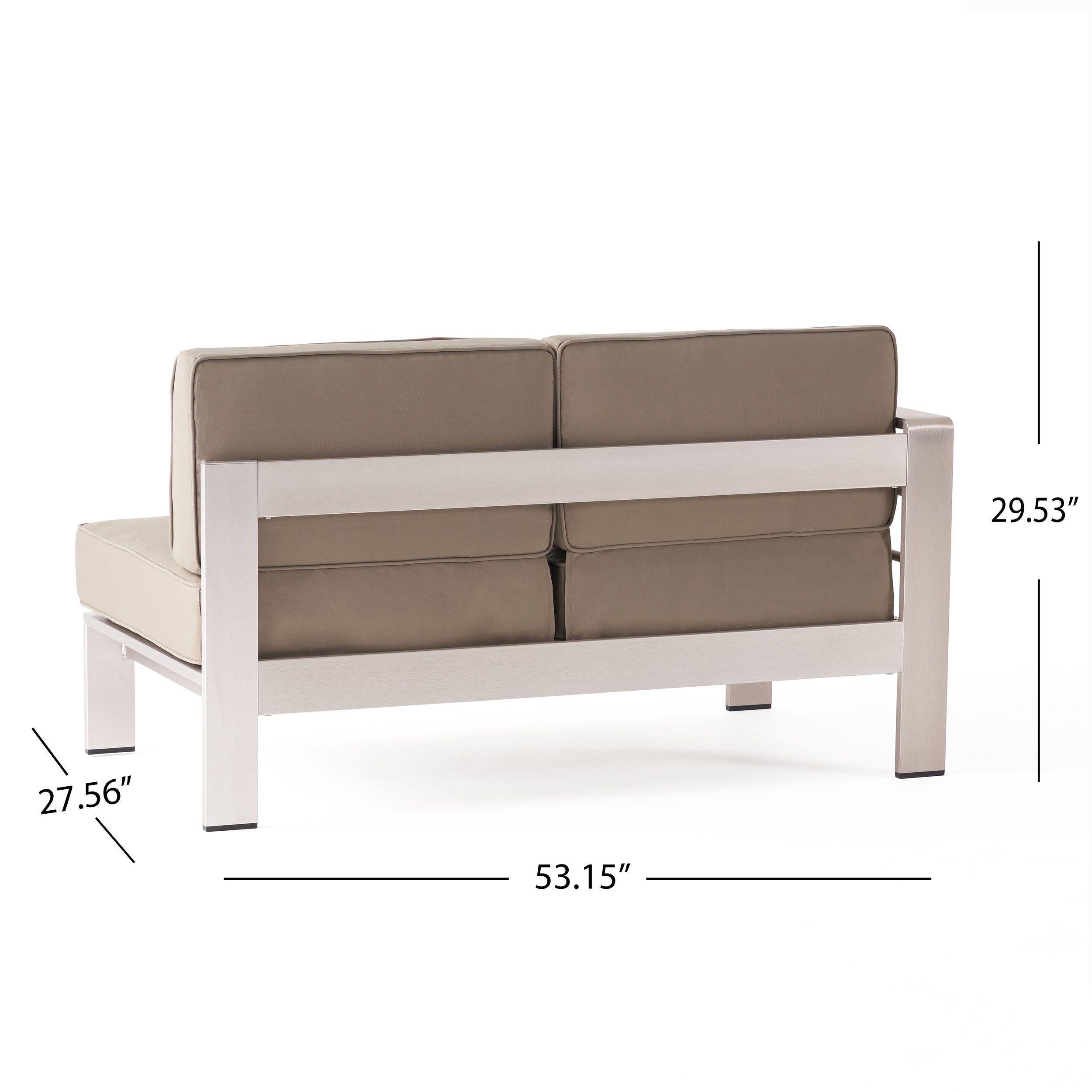 Freda Outdoor 11 Seater Aluminum U-Shaped Sofa Sectional and Ottoman Set