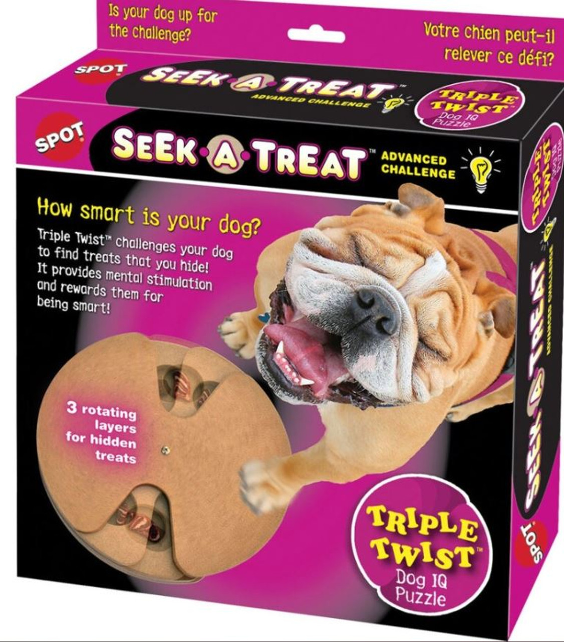 Spot Seek-A-Treat Triple Twist Advanced Challenge Puzzle  Dog Toy， 9.75