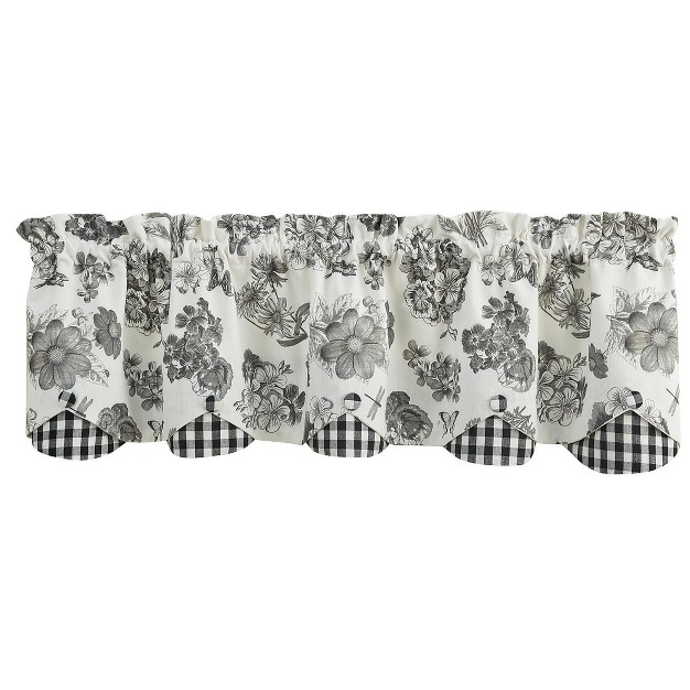 Park Designs White Geranium Lined Scallop Valance