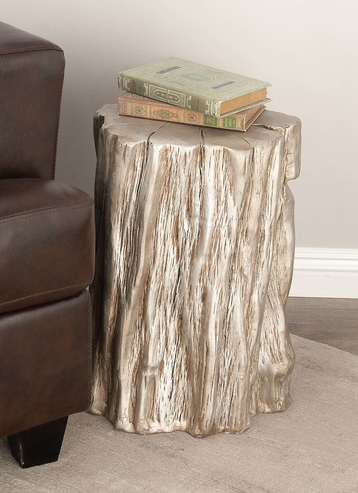 Eclectic Silver Fiberglass Accent Table 77591   Rustic   Side Tables And End Tables   by GwG Outlet  Houzz