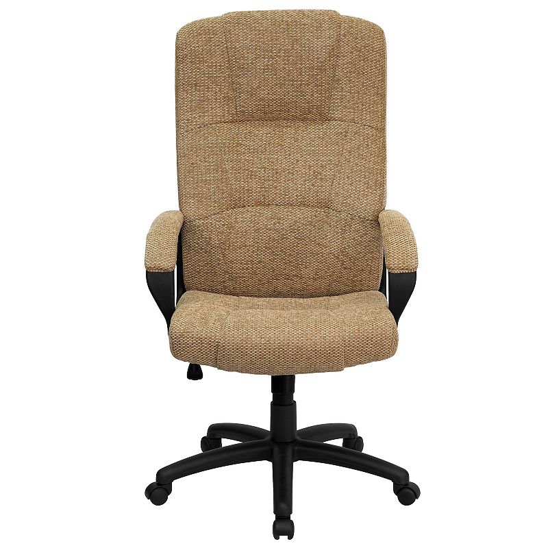 Emma and Oliver High Back Navy Blue Fabric Executive Swivel Office Chair with Arms