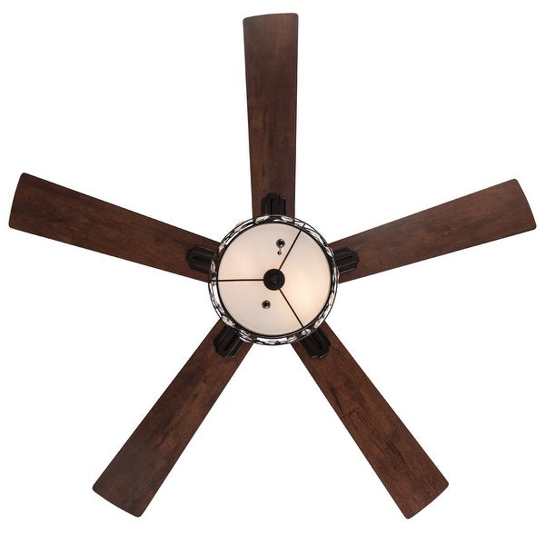 Serafina River of Goods Oil-Rubbed Bronze Metal 2-Light Floral Shade 52-Inch Ceiling Fan - 52