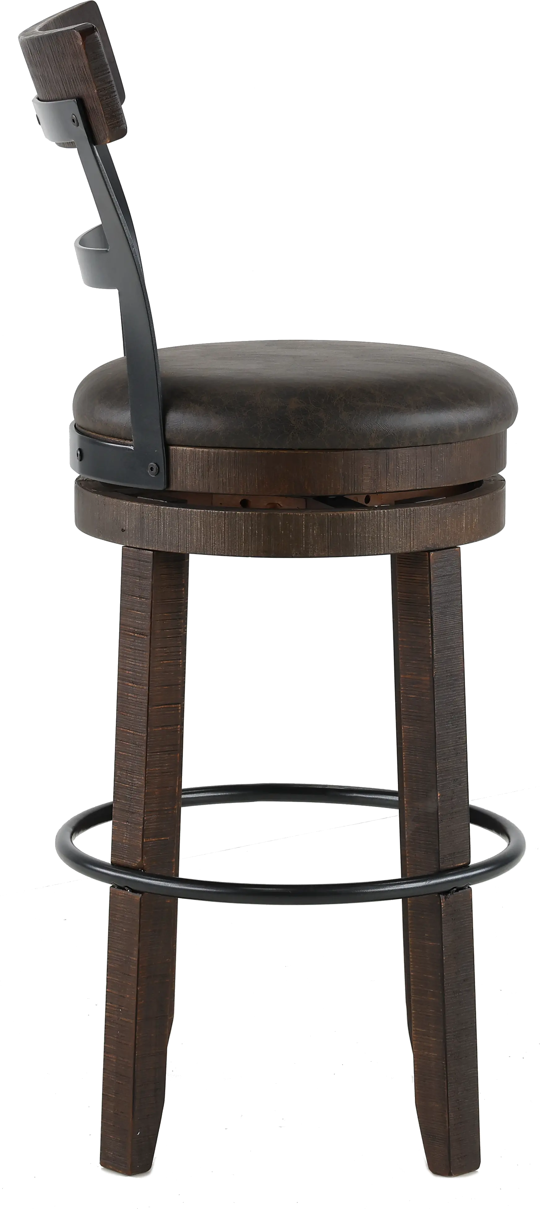 Barrel Tobacco Brown Swivel Bar Stool