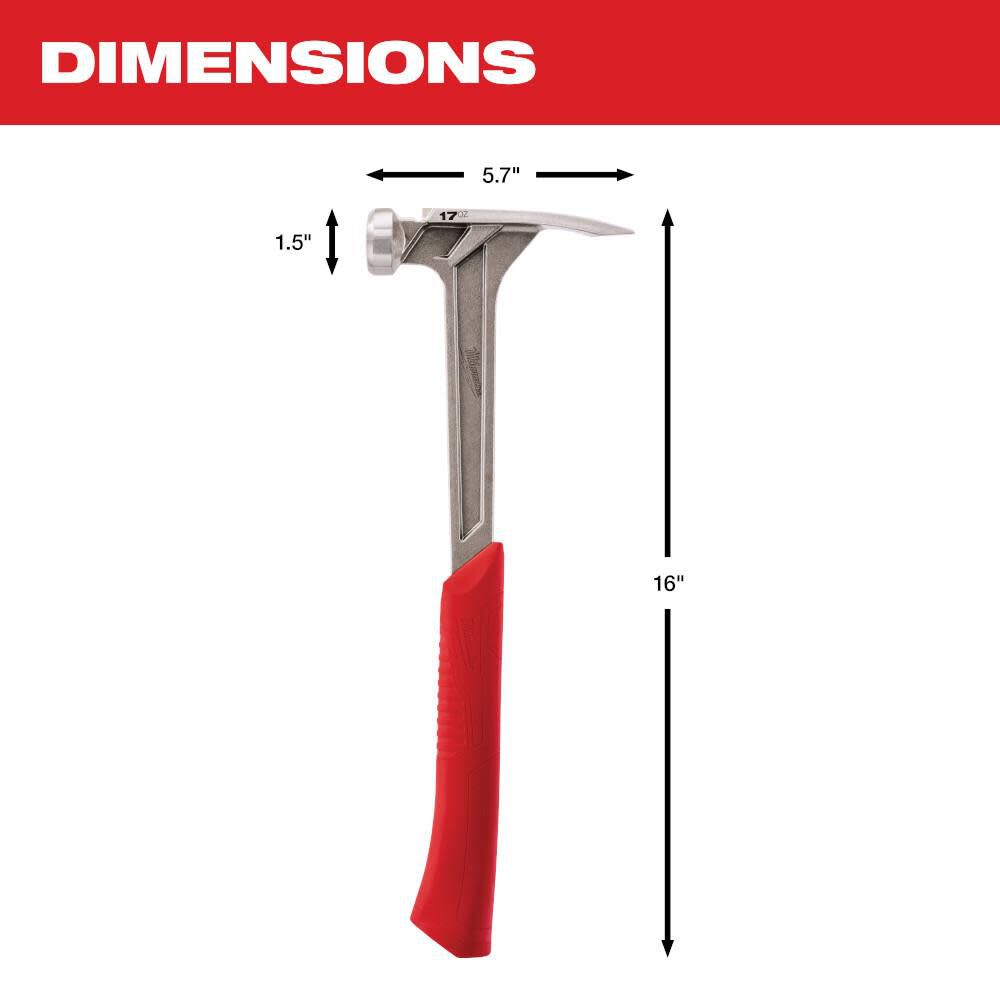 Milwaukee 17 oz Smooth Face Framing Hammer 48-22-9017 from Milwaukee