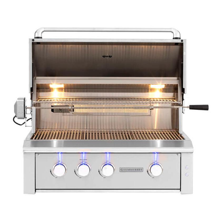 Summerset Alturi 36-Inch 3-Burner Built-In Propane Gas Grill With Stainless Steel Burners and Rotisserie