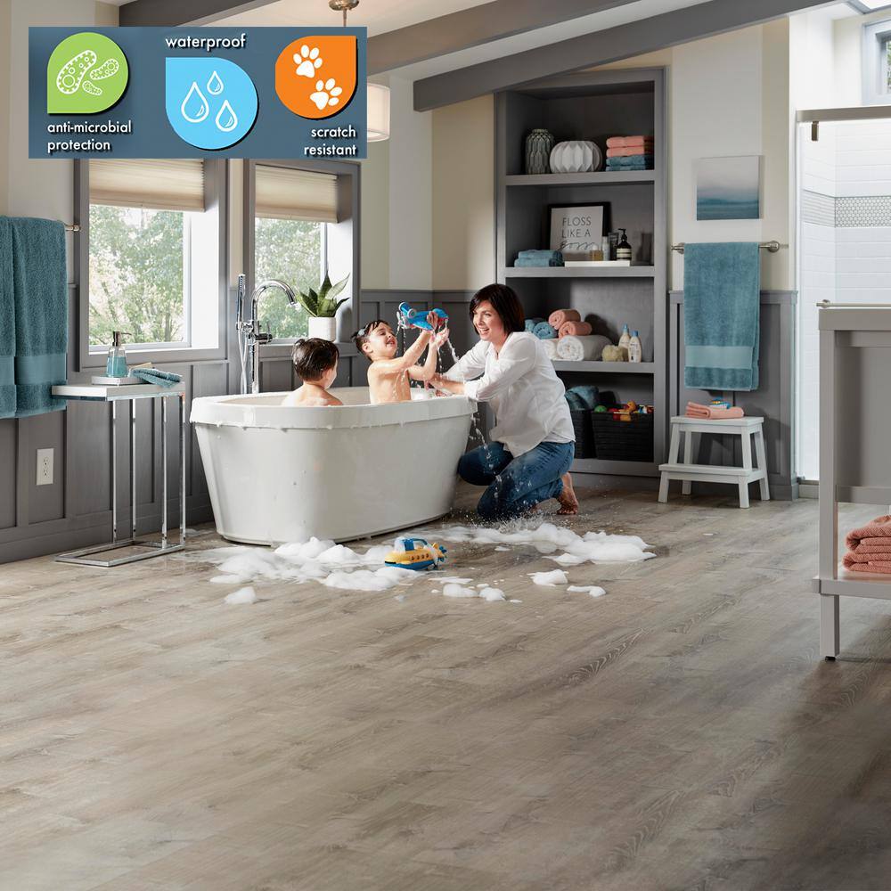 Lifeproof Sterling Oak 6 MIL x 8.7 in. W x 48 in. L Click Lock Waterproof Luxury Vinyl Plank Flooring (20.1 sqftcase) I966106L