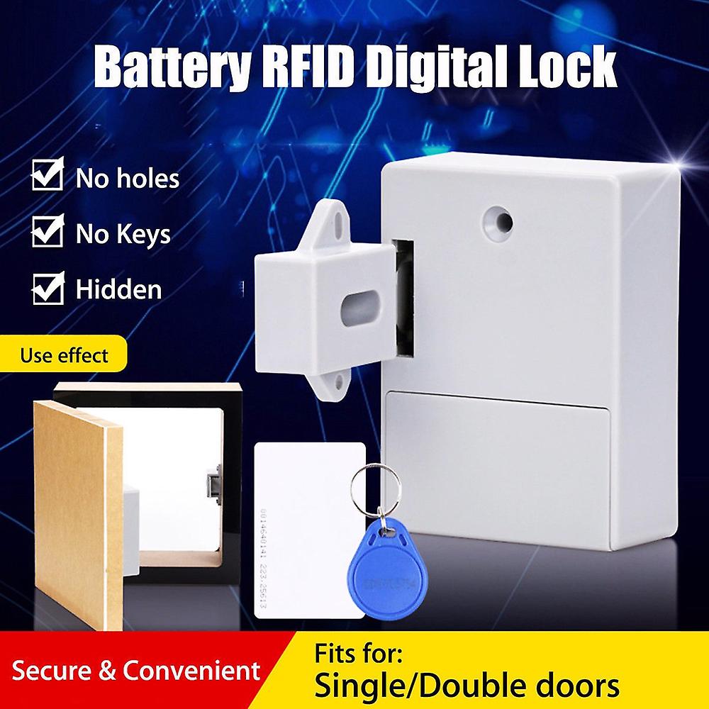 White Intelligent Card Sensor Cabinet Drawer Intelligent Lock Diy Invisible Digital Lock Without Perforate Hole