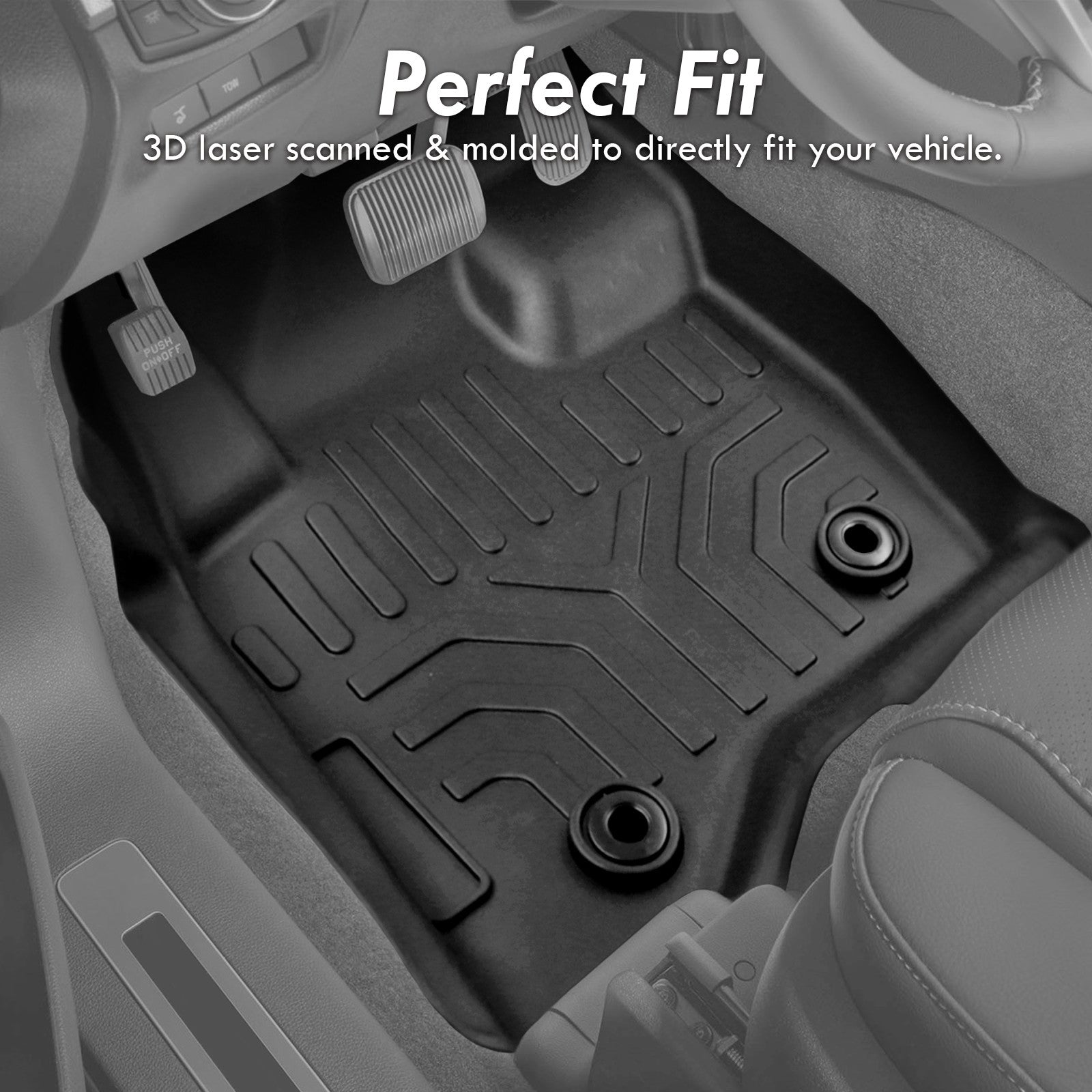 AJP Distributors All Weather Season Protection Guard Heavy Duty 3D Molded TPE Rubber Floor Mats Liner Front Rear Set Compatible/Replacement For Toyota Corolla E210 4-Door Sedan 2020 2021 2022 20 21 22