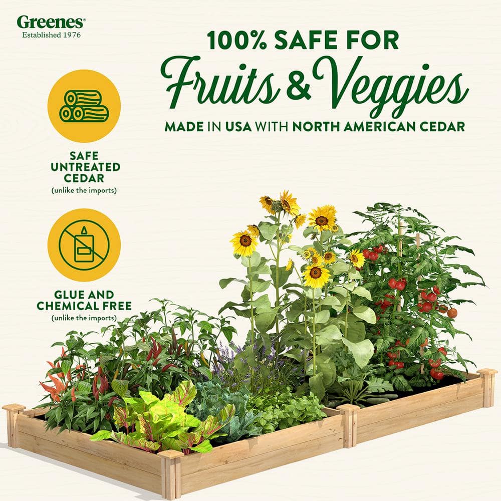 Greenes Fence 4 ft. x 8 ft. x 7 in. Original Cedar Raised Garden Bed RC48967