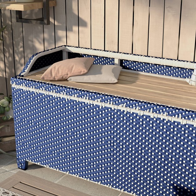 Maksville Outdoor Aluminum Storage Bench Mibasics