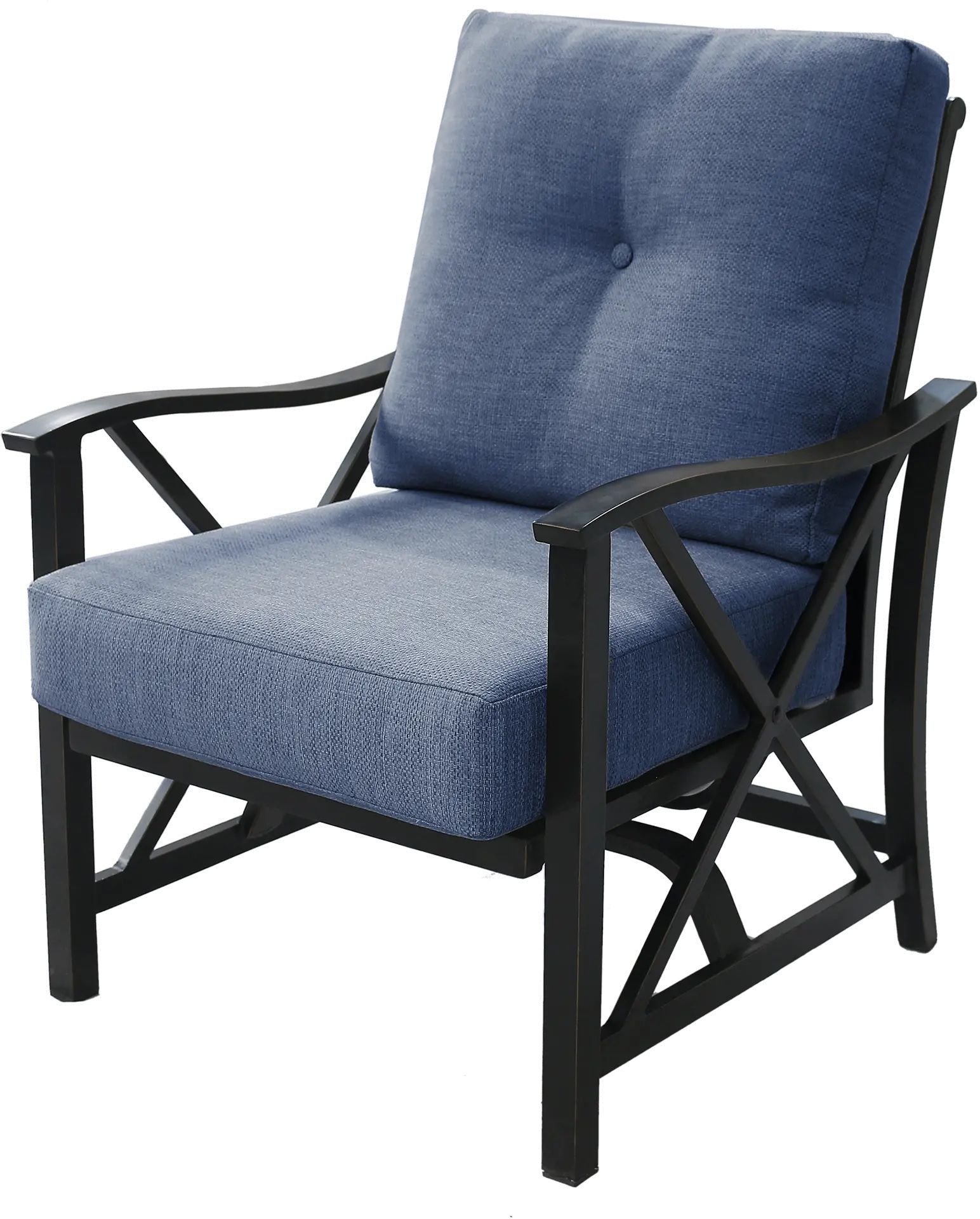 Denison Denim Blue Patio Club Chair with Motion