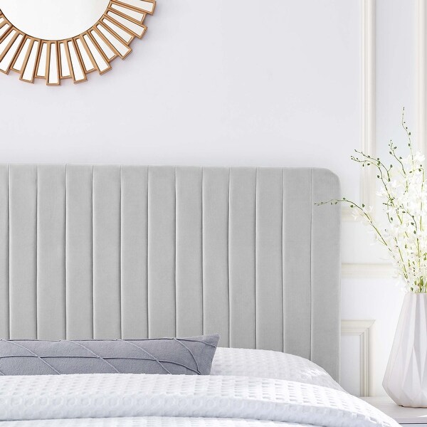 Milenna Channel Tufted Performance Velvet Twin Headboard - - 34422246