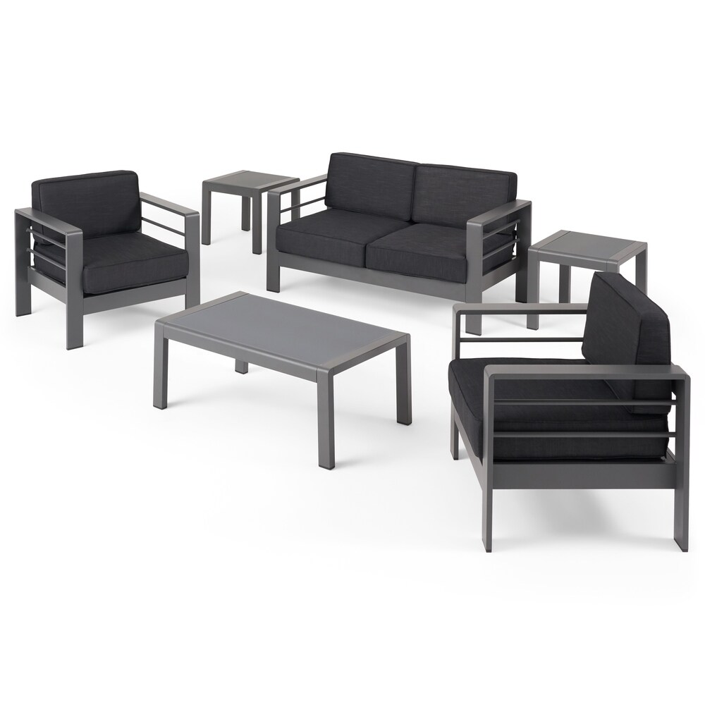 Cape Coral Outdoor 4 Seater Aluminum Chat Set by Christopher Knight Home