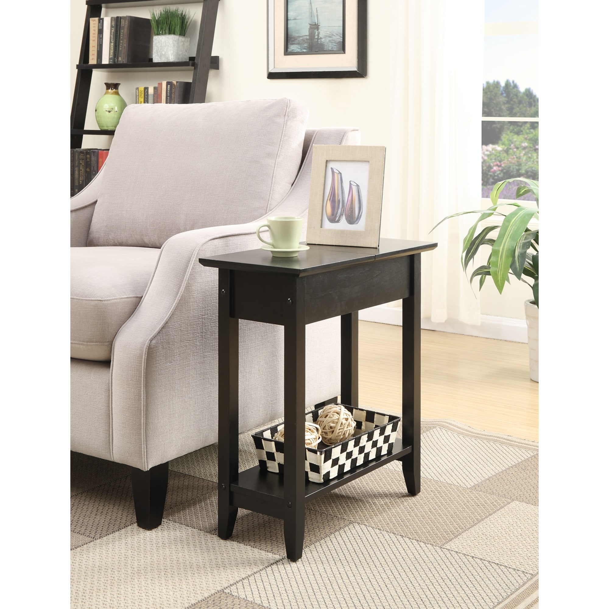 Copper Grove Aubrieta Narrow Flip Top Storage End Table