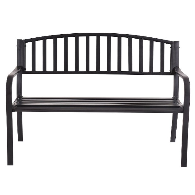 Costway 50 x27 x27 Patio Garden Bench Park Yard Outdoor Furniture Steel Slats Porch Chair Seat