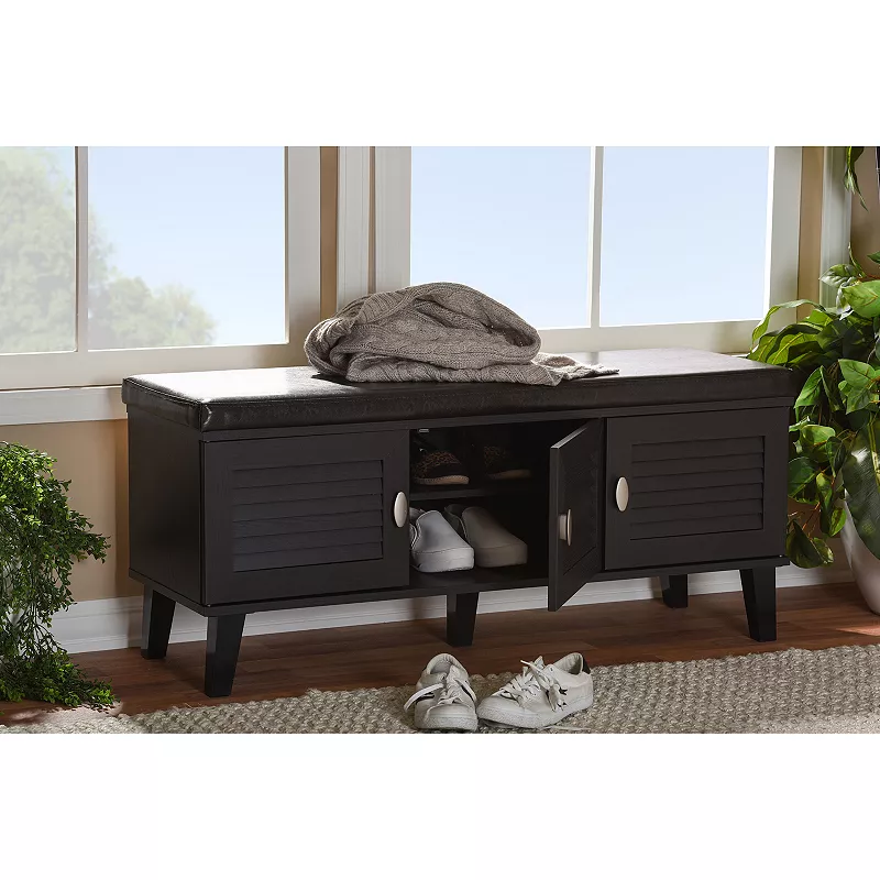 Baxton Studio Sheffield 3-Door Storage Bench