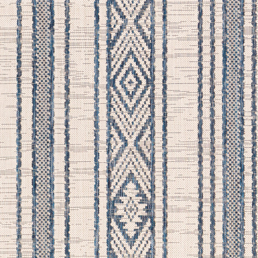 Eagean Indoor/Outdoor Striped Bright Blue Rug