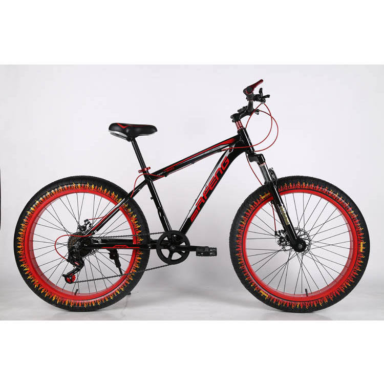 2023 Fat tires bike snow bicycle 26 inch Aluminum oy frame beach bicycle lockout suspension fork mtb 21 speed disc brake fat bike