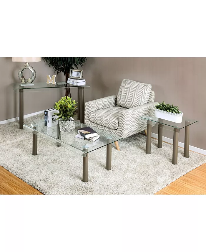 Furniture of America Karnette Glass Top Coffee Table