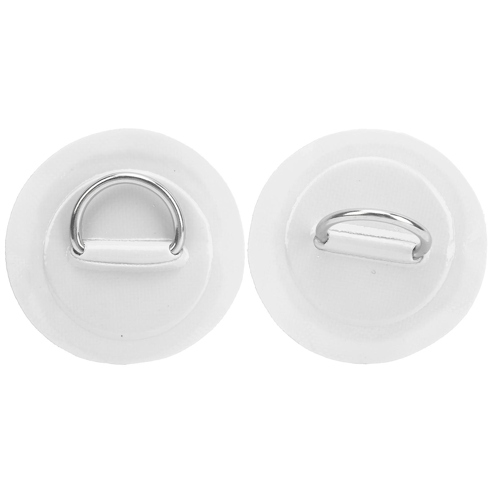 2pcs Inflatable Boat Kayak Dring Pad Patch Pvc Marine Stainless Steel Fixed Buckle(white )