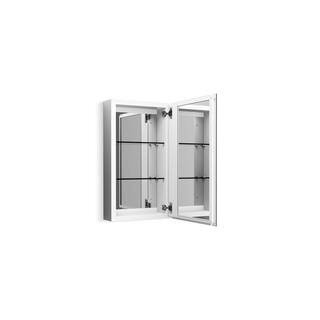 KOHLER 15 in. x 26 in. Aluminum Recessed or Surface Mount Soft Close Medicine Cabinet with Mirror in White Powder-Coat K-R79215-CA1