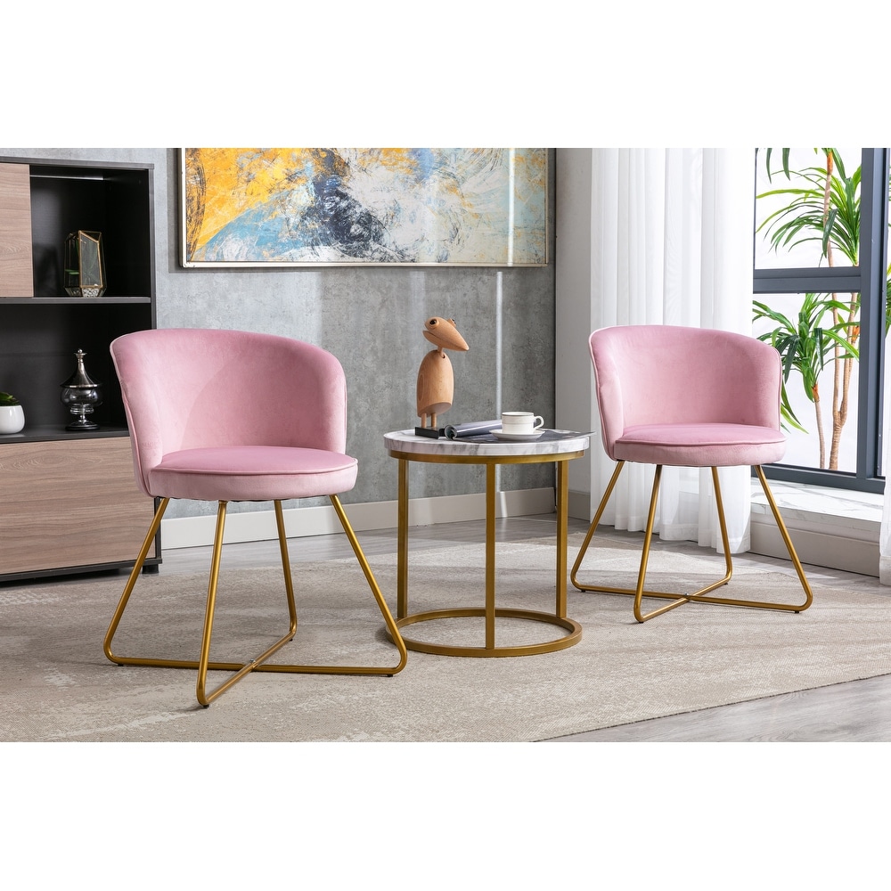 Porthos Home Orry Dining Chair  Velvet Upholstery  Gold Dipped Metal Legs