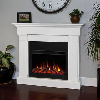 Real Flame Crawford 47 in. Slim-Line Electric Fireplace in White 8020E-W