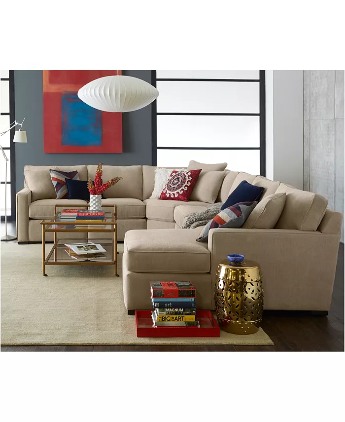 Furniture Radley 3-Piece Fabric Chaise Sectional Sofa