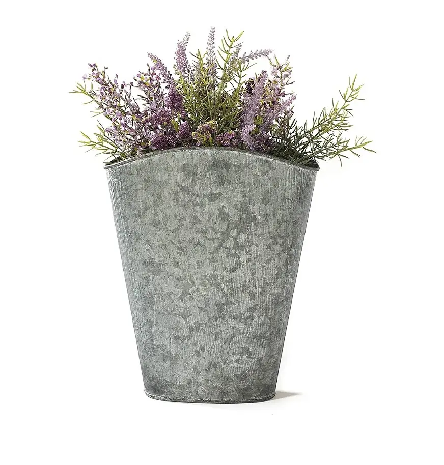 Completely Customizable Garden supplies galvanized planters rustic finished metal planters flower pots at low price