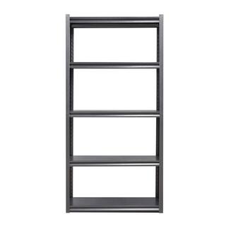 Tidoin Black 5-Tier Adjustable Metal Shelving Unit Heavy Duty Shelving Utility Rack 35.4 in. W x 15.7 in. D x 72 in. H MOR-YDW12-364