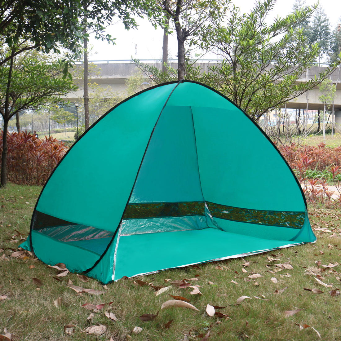 Unique Bargains Pop Up Outdoor Automatic Tent Folding Sun Shelter Anti UV Instant Portable Beach Aqua Green