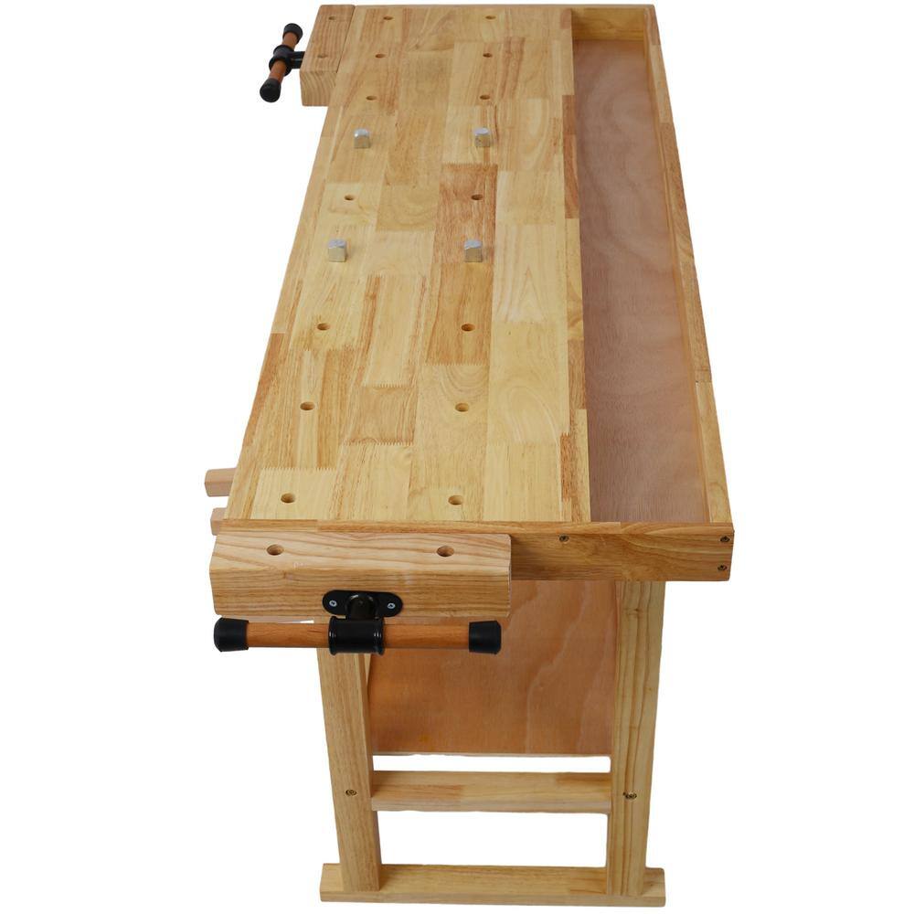 55 in. Wood Workbench Tool Storage Work Bench Workshop Tools Table with Drawer Workbench6