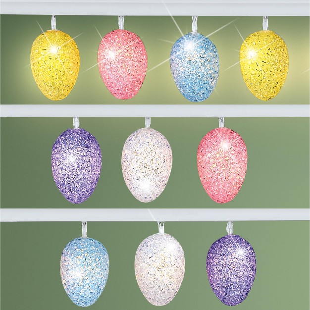 Collections Etc Battery operated Pastel Easter Eggs Wired String Lights