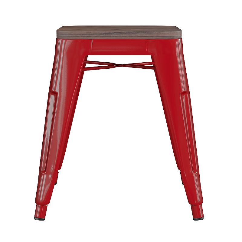 Flash Furniture Kai Red Backless Table Height Stool 4-piece Set