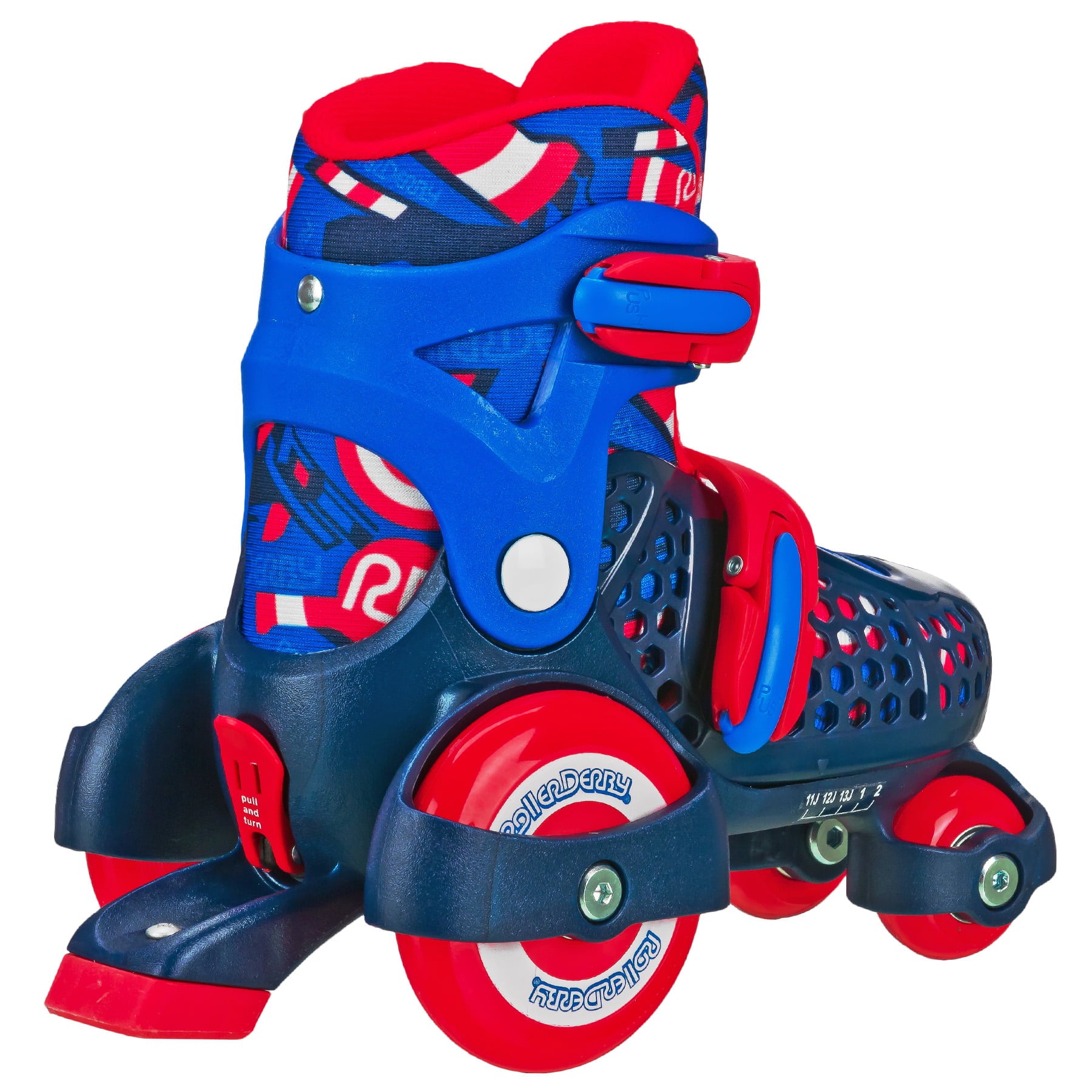 Roller Derby EZ-Roll Boy's Beginner Roller Skates，  Size Medium (11J-2)