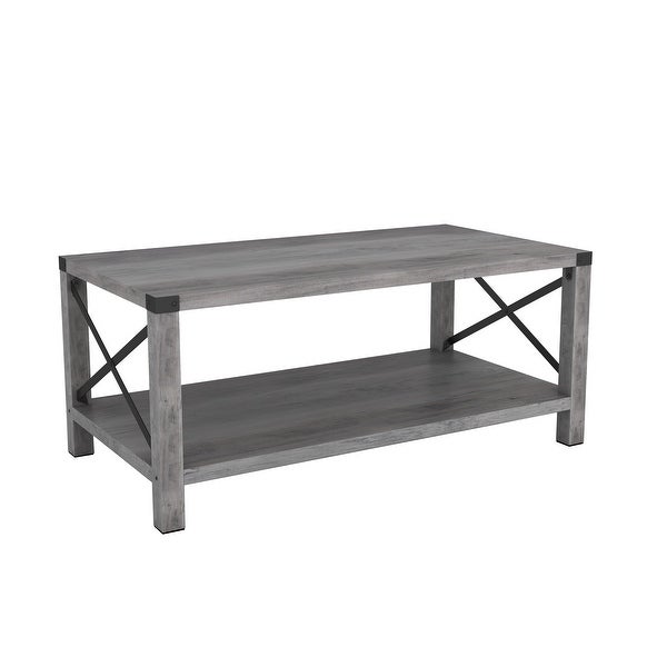 Rectangle Coffee Table 2-Tier For Living Room Modern Coffee Table， Console， Sofa and End Tables