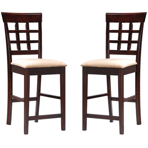 Open Grid Design Counter Height Dining Stools (Set of 2)