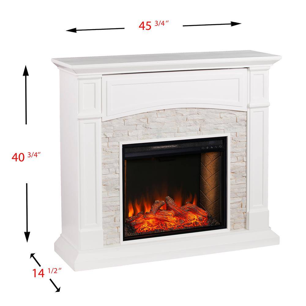 Southern Enterprises Ernesto Alexa-Enabled 45.75 in. Electric Smart Fireplace in White HD014517