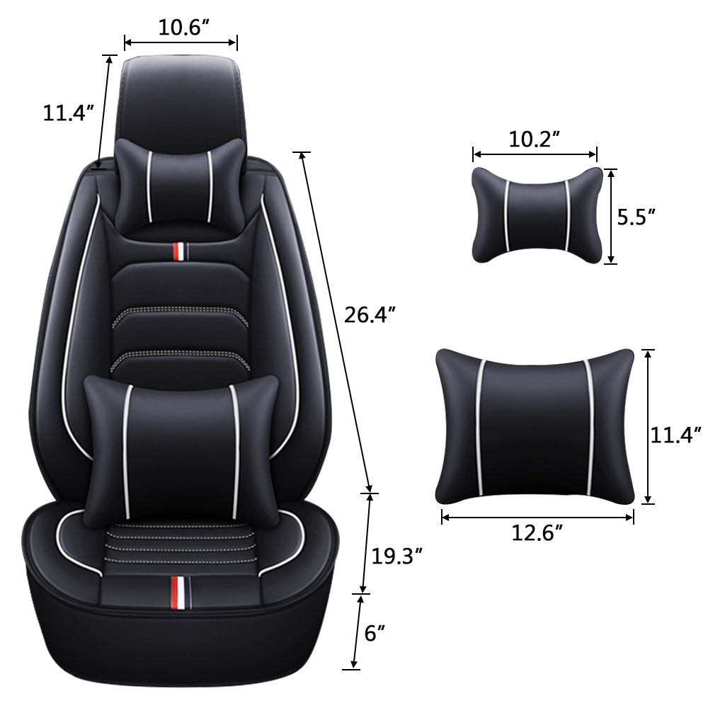 OTOEZ Car Seat Covers Luxury Leather 5-Seats Full Set Protector Universal for Auto Sedan SUV