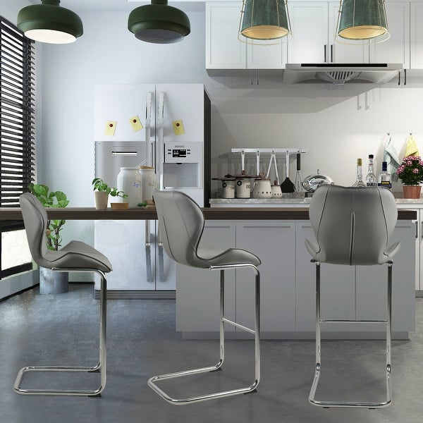 Bar Chair Modern Design with Metal Legs，Set of 4 ，Soft and Comfortable Easy to Assemble for Dining and Kitchen