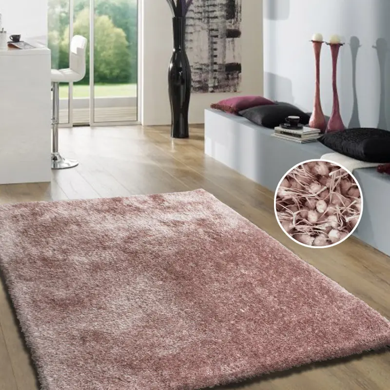 Shaggy Viscose 5 x 7 Dusty Pink Shag Rug