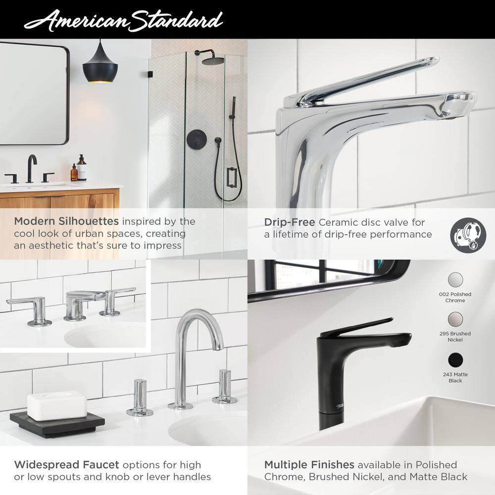 American Standard Studio S 8 in Widespread 2Handle Low Spout Bathroom Faucet in Matte Black