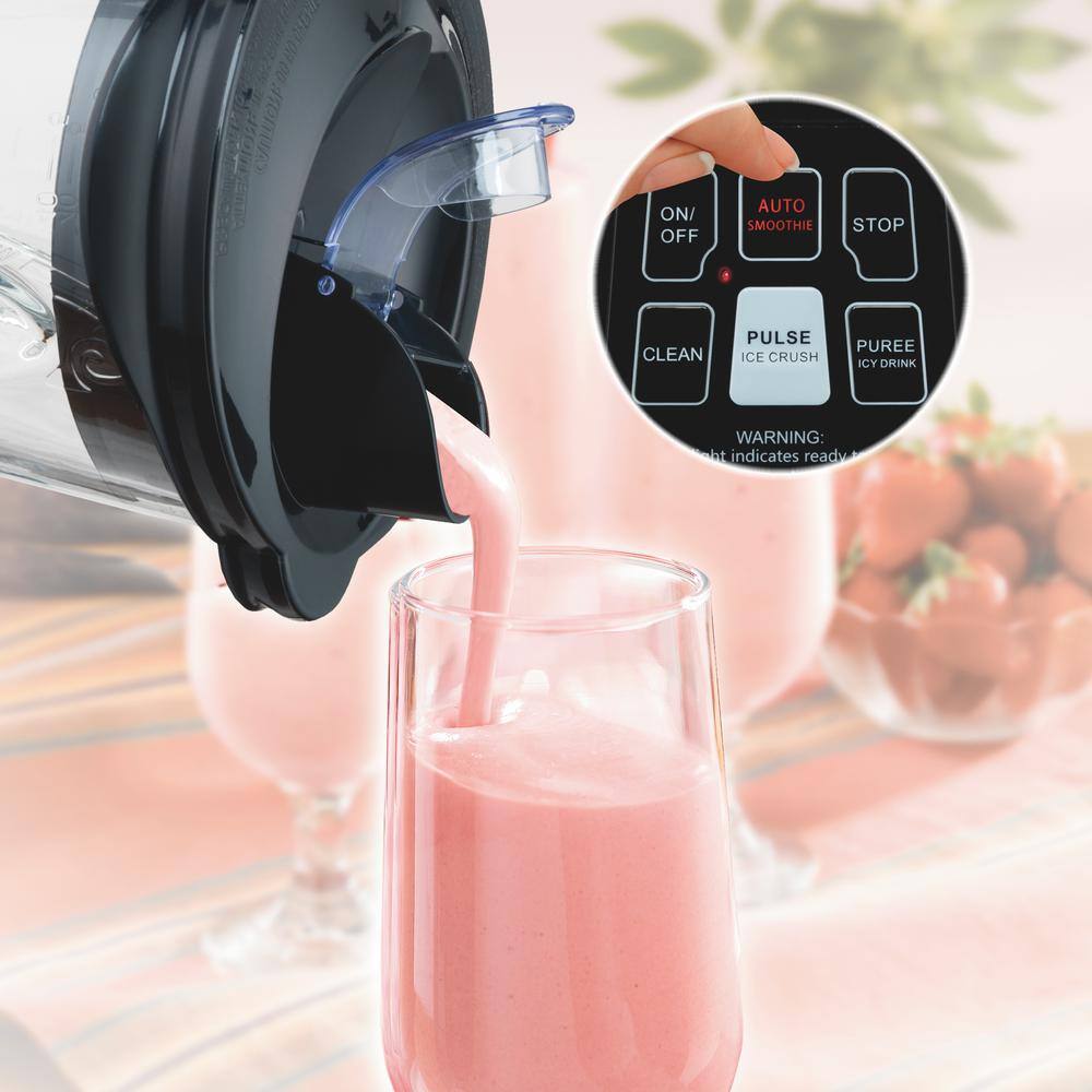 Hamilton Beach 40 oz. 2-Speed Black Glass Smoothie Smart Blender 56207