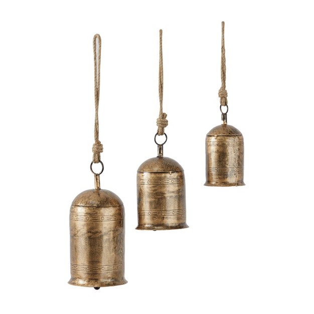 Set Of 3 Metal Bohemian Bell Olivia amp May