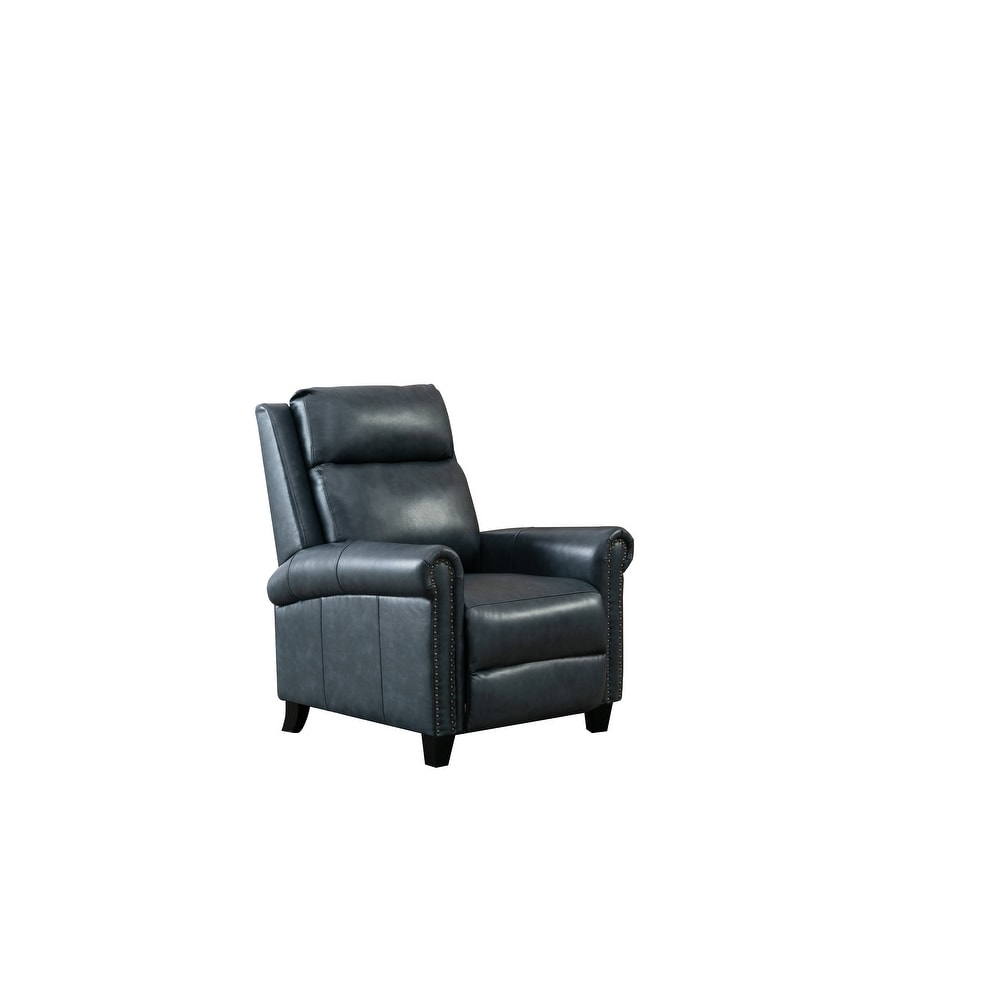 33.5 inch Wide Genuine Leather Manual Recliner  Perfect for Small Spaces  Comfortable and Stable  Easy Assembly