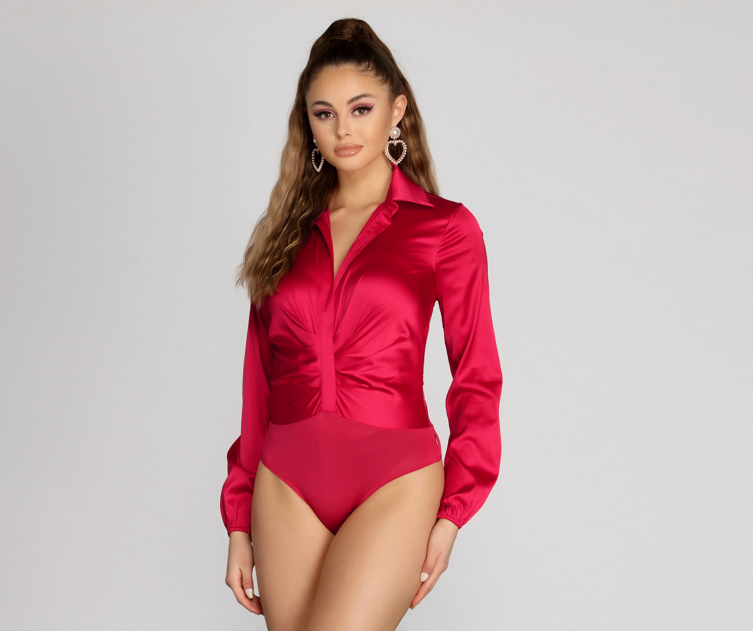 Classic Satin Collared Bodysuit