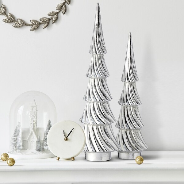 1417 Resin Modern Trees Set of 2