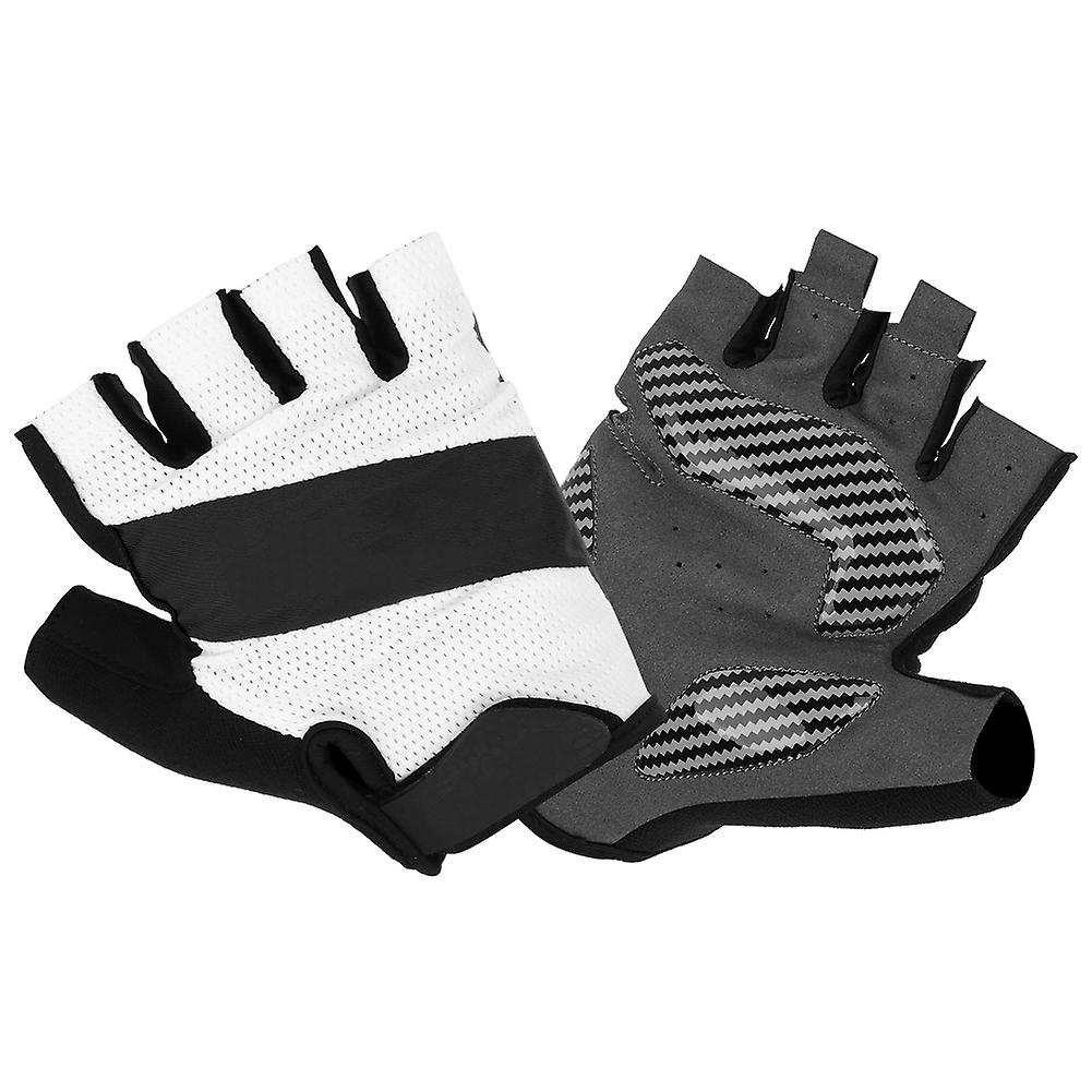 Boodun Pair Of Half Finger Riding Gloves Reflective Non-slip Hands Protect For Outdoor Sports Fitness(black White M)