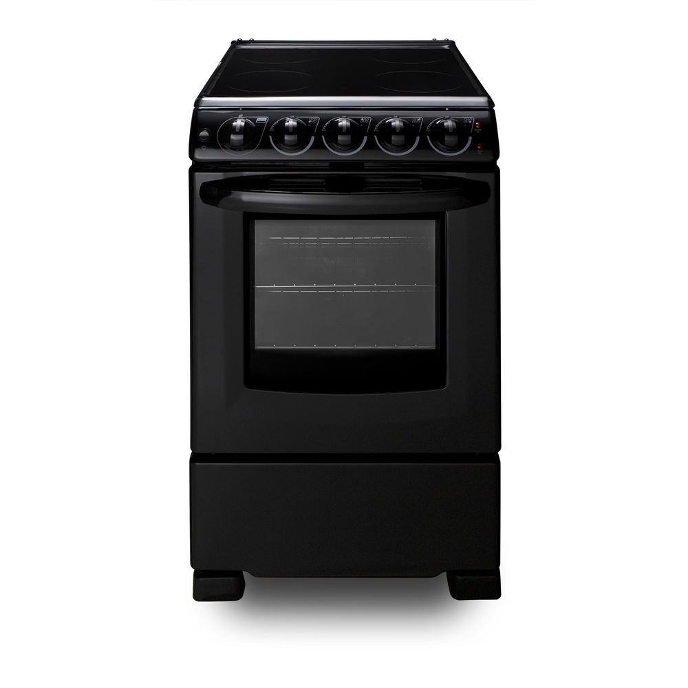 Summit Appliance 20 in. 2.3 cu. ft. Slide-in Electric Range in Black REX2051BRT