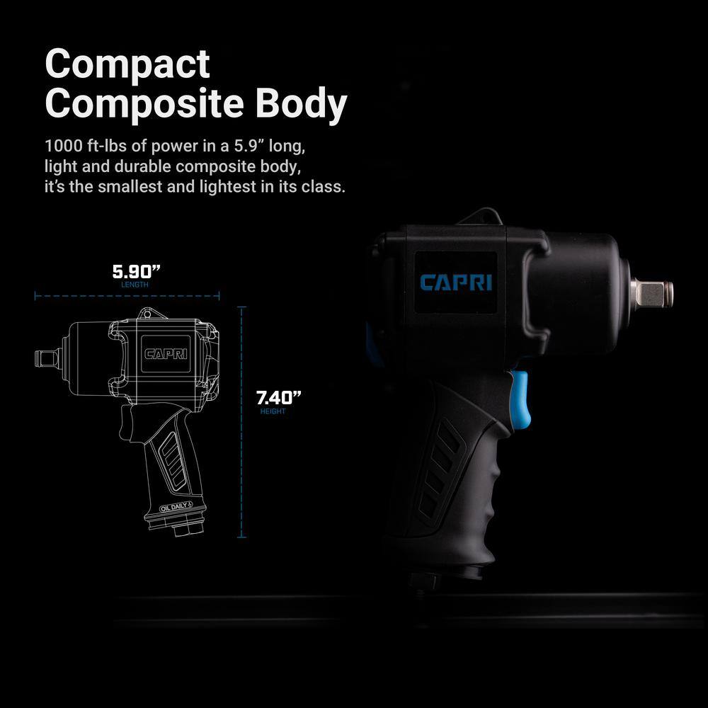 Capri Tools 1000 ft. lbs. 12 in. Twin Power Air Impact Wrench CP35205